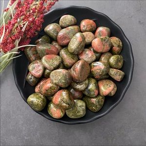 (2) Tumbled Unakite Stones